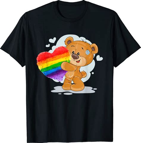 Amazon Com Cute Gay Bear T Shirt Lgbt Rainbow Clothing