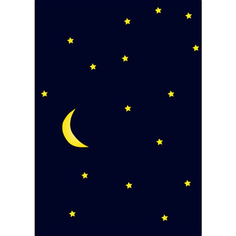 Moon And Sky Full Of Stars Vector Background Free Svg