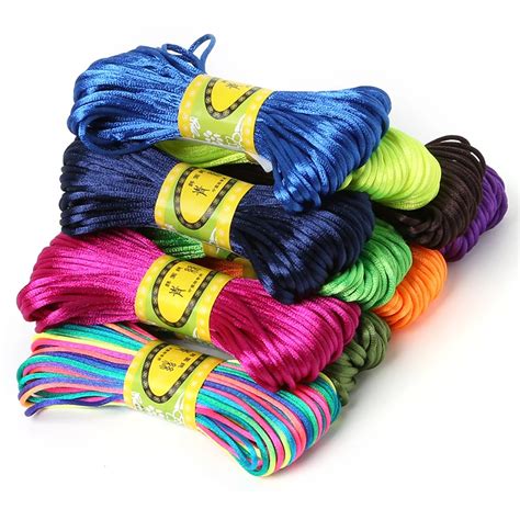 2mm 20meter Soft Satin Rattail Silk Macrame Cord Nylon Kumihimo