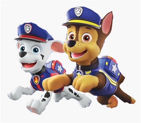 Marshall Paw Patrol Chase Cartoon Free Transparent Png Download Pngkey