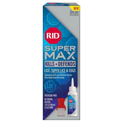 Rid Super Max Lice Treatment Kit Kills Lice Super Lice And Eggs Nits