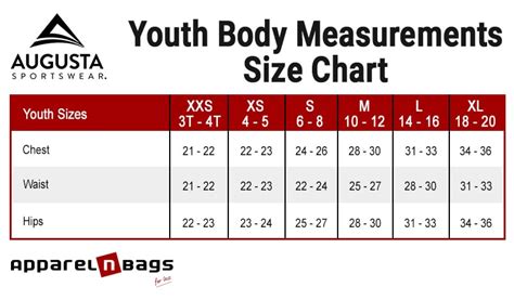 Augusta Sportswear Size Chart