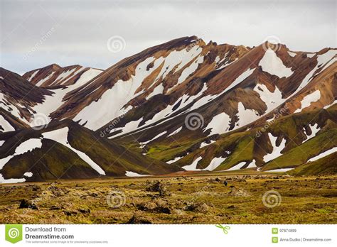 Landmannalaugar Zadziwiający Krajobraz W Iceland Obraz Stock Obraz