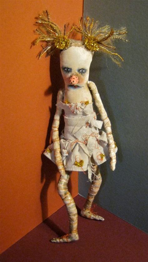 weird art doll sandy mastroni creepy doll bizarre dancer stitched linen spooky odd doll art