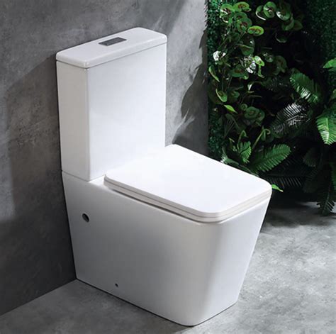 Rimless Square Close Coupled Ceramic Toilet And Soft Close Seat 1005r