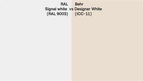 Ral Signal White Ral Vs Behr Designer White Icc Side By