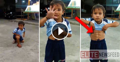 5 Year Old Kid Shows His 8 Pack Abs Its Surprising How He Got This