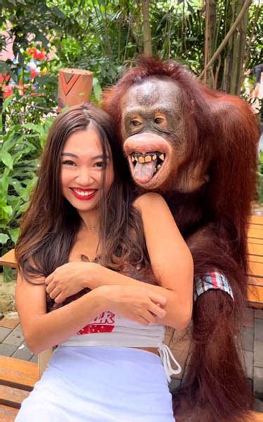 女性の胸を触って頬にキス…タイのオランウータンは女たらし？ ｜日刊ゲンダイdigital