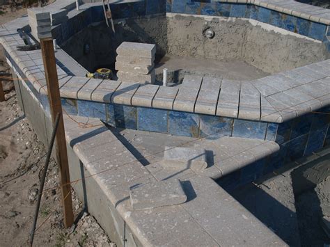 This elegant fiberglass pool comes courtesy of earl's pools of alabama. The New Blue Pool: Coping!