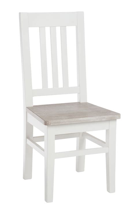 Chaise en bois blanc et bois naturel 44x96cm  Chaises  Pier Import