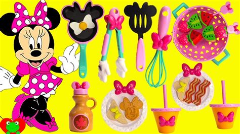 Cooking With Minnie Mouse Learn Kitchen Toys Youtube
