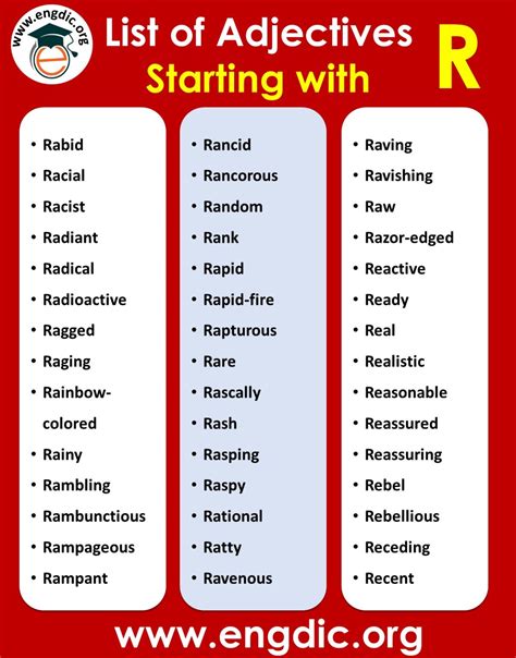 200 Adjectives That Start With R To Describe A Person Pdf Engdic