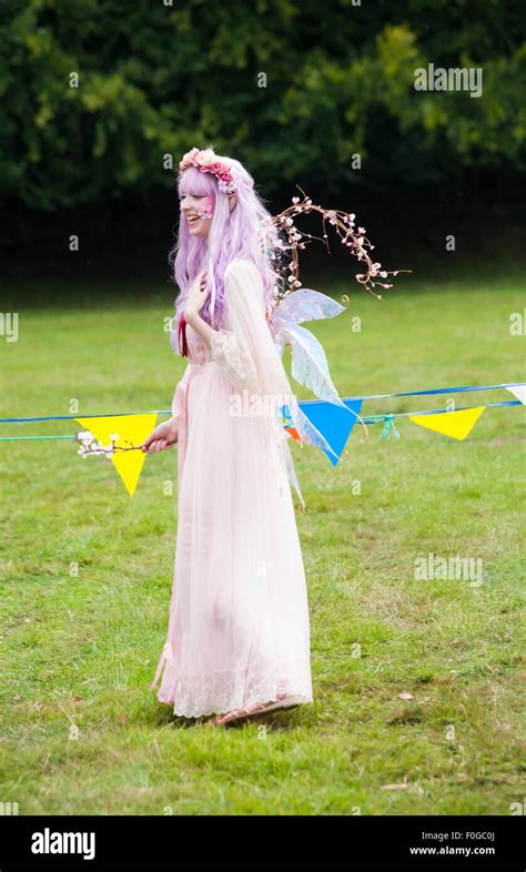 Woman Dressed As Fairy At The New Forest Fairy Festival Burley