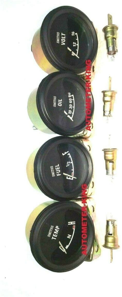 Smiths Replica Electrical Gauge Kit Mm Temp Oil Fuel Volt Gauge Black Bezel EBay