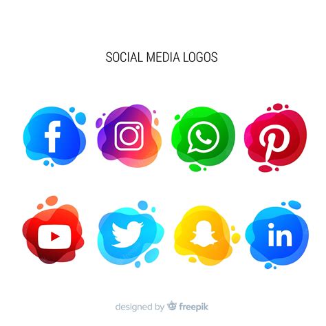 Set De Logotipos De Redes Sociales Vector Premium