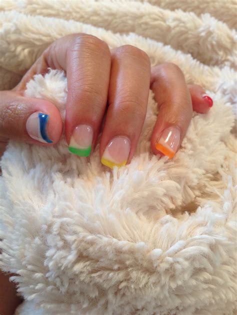 Bright Rainbow Nails 🌈 Rainbow Nails Nail Art Summer Nails