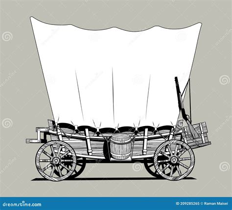 Covered Wagon Wheel Cartoon Vector 77103965