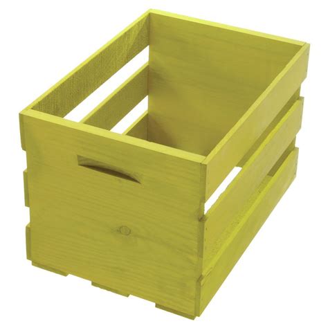 Rectangular Spring Green Stained Wood Crate 16l X 11 12w X 9 12h