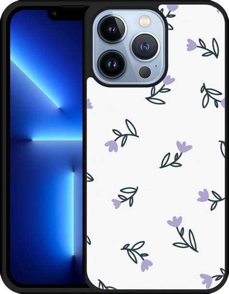 Iphone Pro Hoesje Design Op Glas Paarse Bloemen Designed By