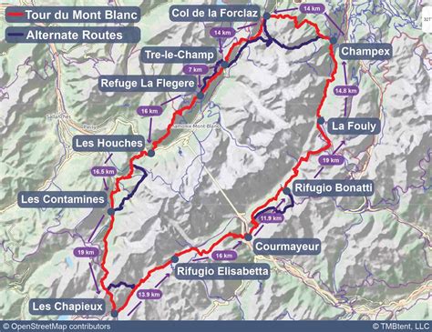 Tour Du Mont Blanc Maps And Routes Tmbtent