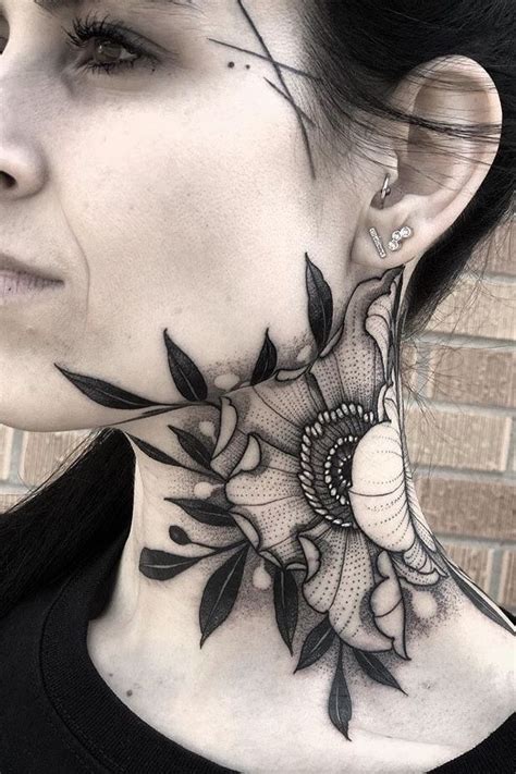 50 Floral Tattoo Inspiration For Men And Women In 2020 Flower Neck