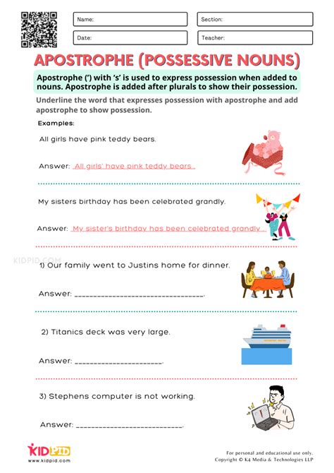 Apostrophes Printable Worksheets For Grade Kidpid