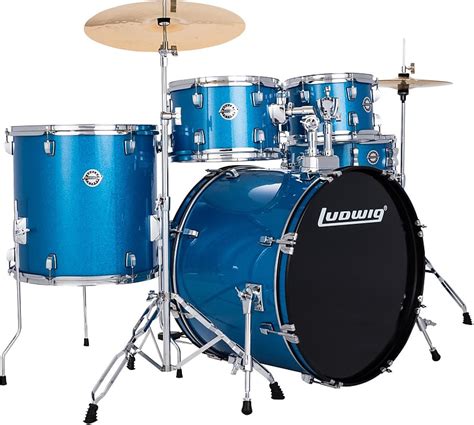 Ludwig Accent 5 Piece Complete Drum Set With 22 Inch Bass Reverb