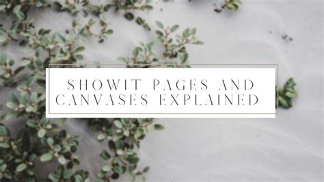 Showit Pages And Canvases Explained Youtube