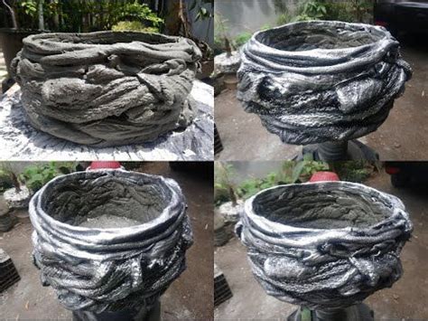 How to Make Beautiful Old Clothes Rags Cement Pot | New Method of