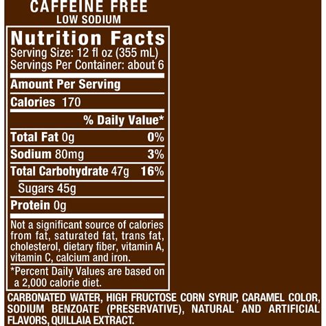 A W Root Beer Nutrition Facts Oz Nutrition Ftempo