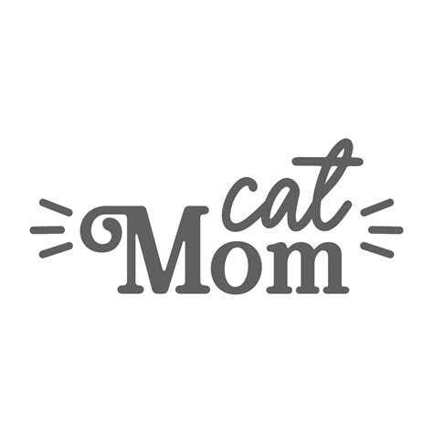 Cat Mom Lettering Text Design For Cat Lovers With Cat Ears And