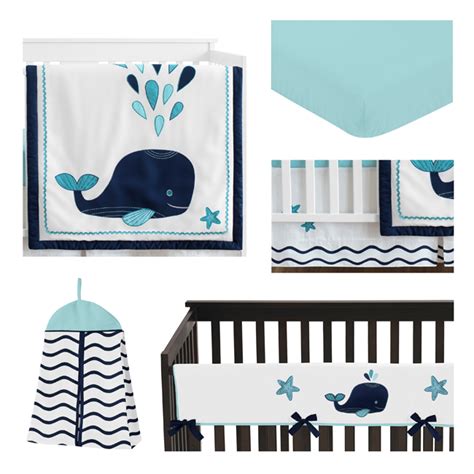 10 piece crib bedding set 90x40 cm nursery for baby in various designs / colours blue moon. Whale Collection 5 Piece Crib Bedding