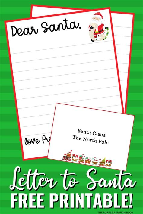 Here you will find a free printable letter and envelope, with easy to make instructions. Free Printable Letter to Santa & Envelope Templates!