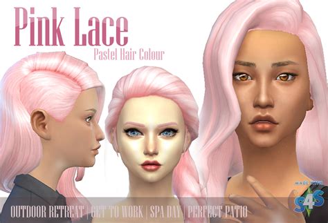 Mod The Sims Pink Lace Non Default Pastel Hair Colour