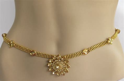 Gold Belly Waist Chain Waist Hip Sari Saree By Beauteshoppe