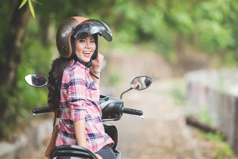 Woman Riding Motorcycle Stock Image Everypixel