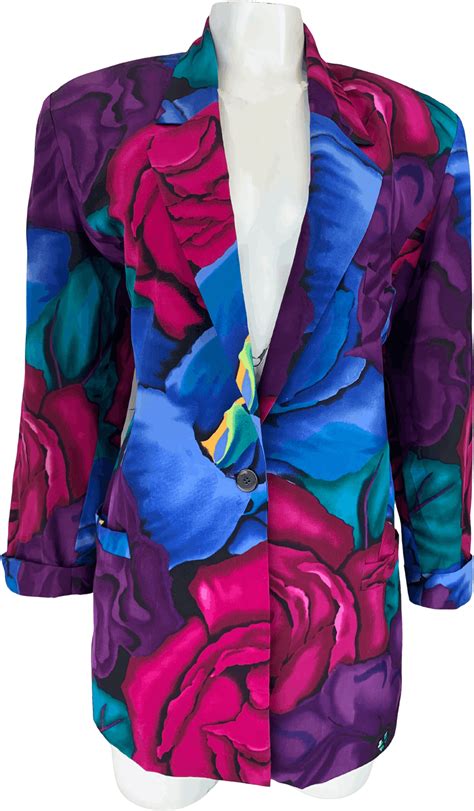 Vintage 80 S Watercolor Floral Silk Blazer By Ellen Tracy Shop Thrilling