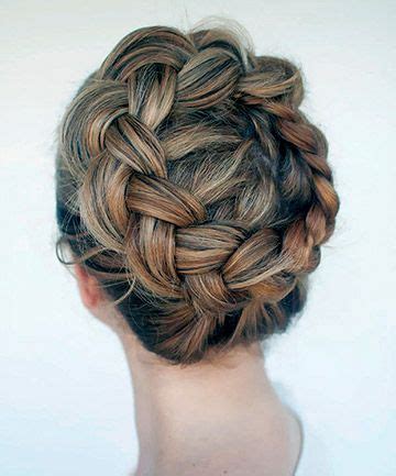 Want to master the most popular simple braid styles? Crown Braid easy updos for short hair to do yourself 8 ...