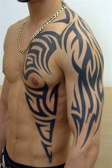 Tribal Tattoo Designs And Ideas On Shoulder Chest Tribal Tattoos For