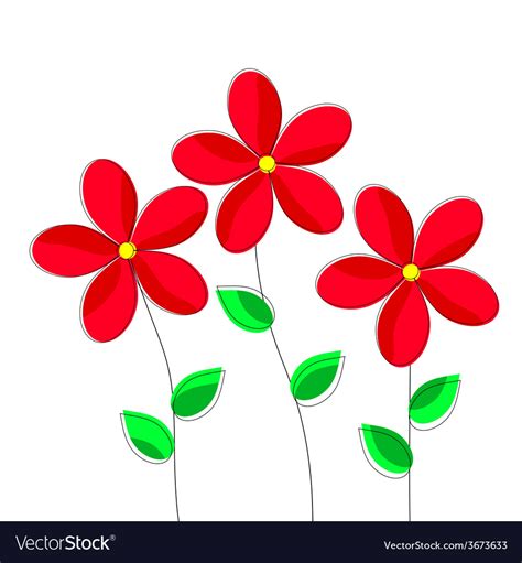 Are you searching for cartoon flower png images or vector? Cartoon red flowers on white background Royalty Free Vector