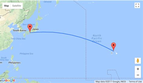 Distance From Hawaii And Japan