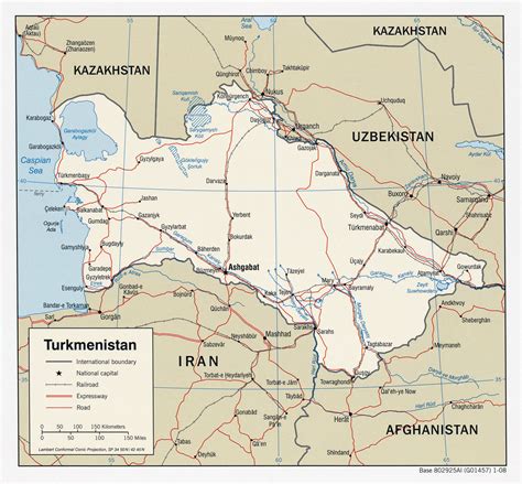 Detailed Political Map Of Turkmenistan Turkmenistan Detailed Political