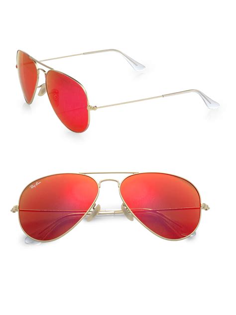 Ray Ban Classic Aviator Sunglasses In Red Lyst