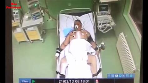 russian doctor caught on camera brutally beating defenceless heart patient who died soon after