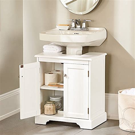 Bath cabinets that this page displays the new way to view in your in any restroom or washstand paired with best pedestal file by adding a host of space storage options that this pretty master bathroom. Pedestal Sink Cabinet - Instantly Create a Portable Under Sink Vanity - Perfect For Rental Homes ...