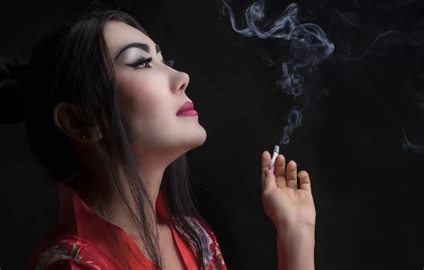 Wallpaper Smoke Cigarette Geisha Kimono Asian Images For Desktop