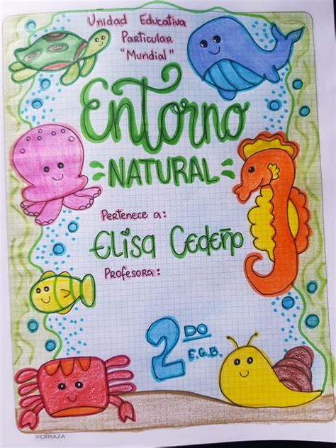 Caratula De Entorno Natural Cuadernos Creativos Portadas De