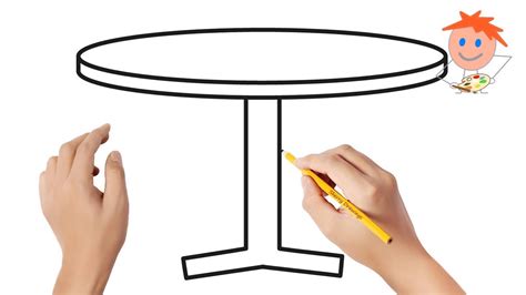 How To Draw A Round Table Easy Drawings Youtube
