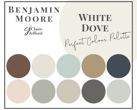 White Dove By Benjamin Moore Interior Paint Color Palette Etsy