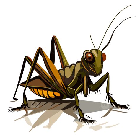 Insect Cricket Sticker Clipart Vector Of A Brown Grasshopper With A